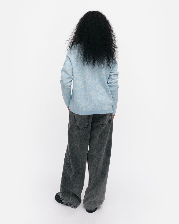 mutka mini piirto unikko knitted cardigan - light blue