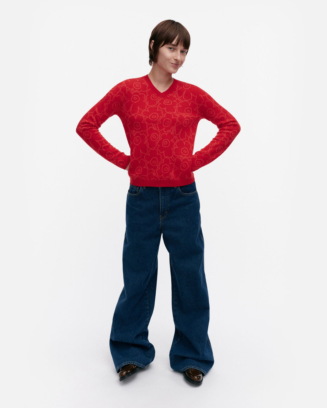 rullata mini piirto unikko knitted pullover