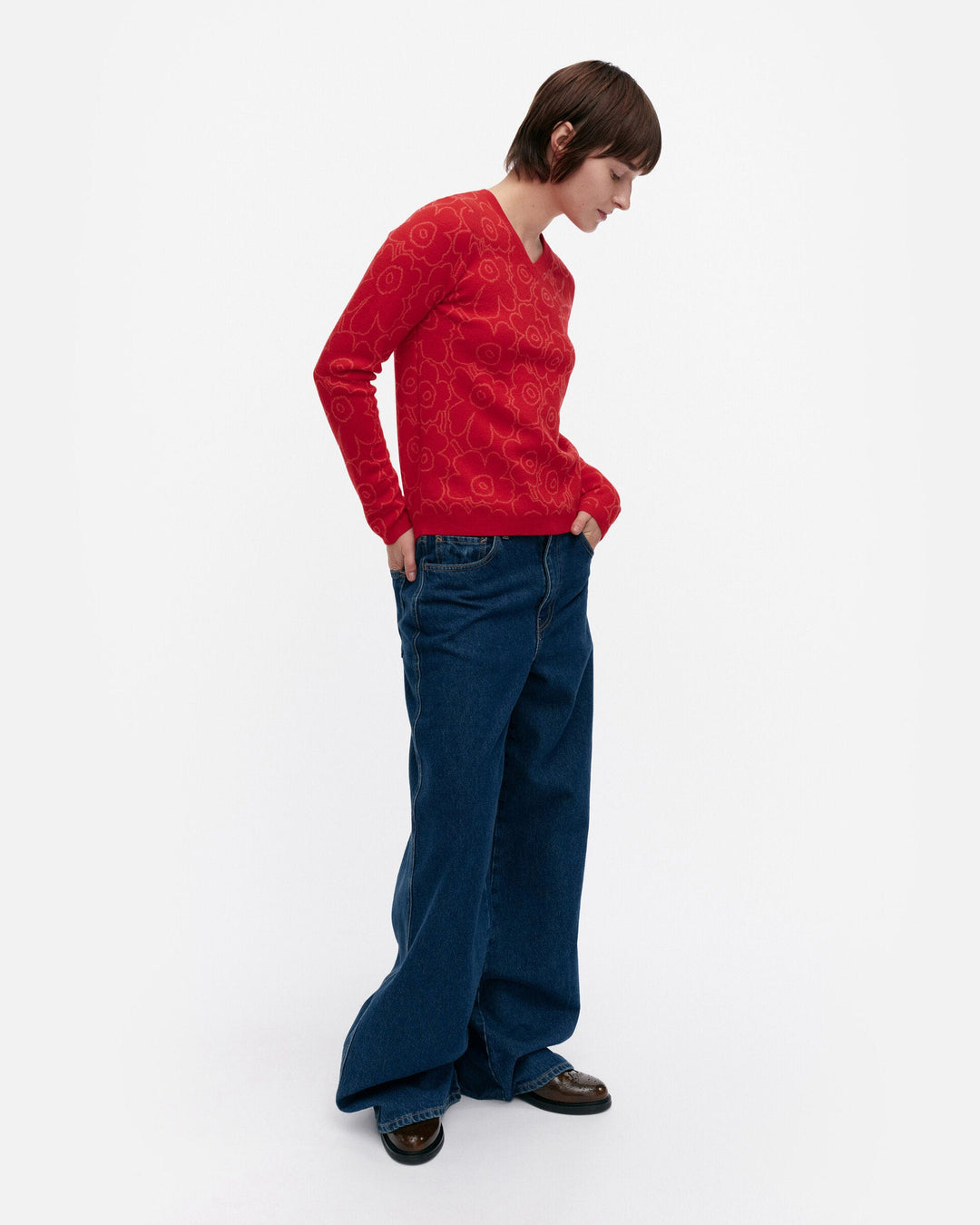 rullata mini piirto unikko knitted pullover