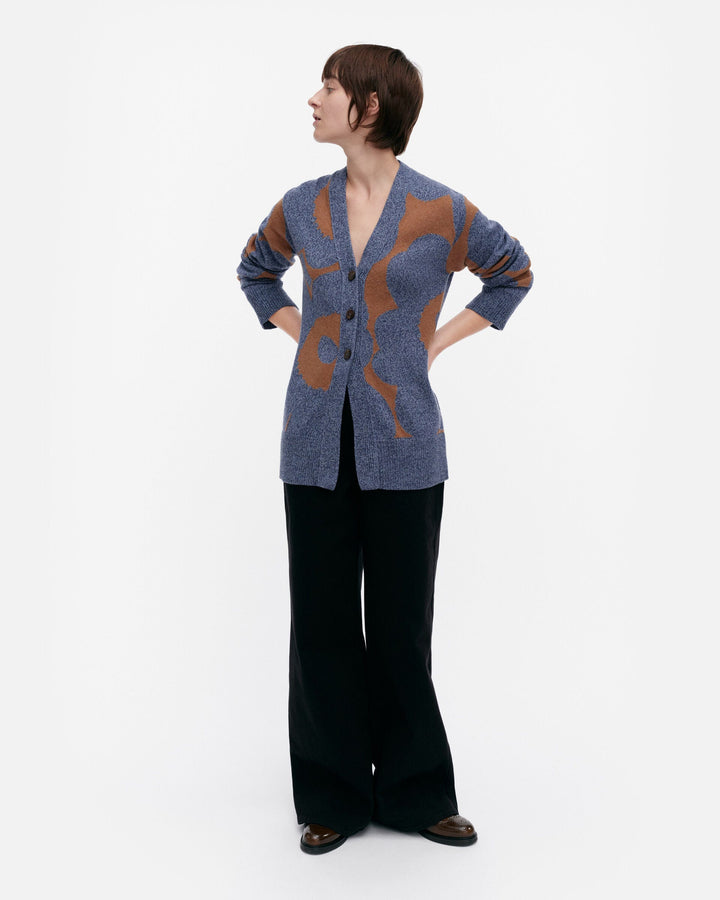 kumma unikko knitted cardigan - grey/brown