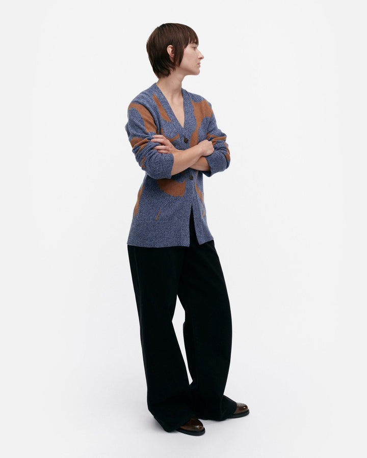 kumma unikko knitted cardigan - grey/brown