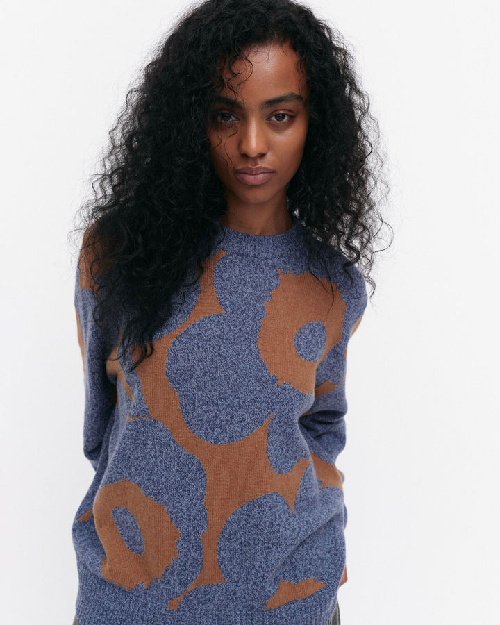 aatto unikko knitted pullover - grey/brown