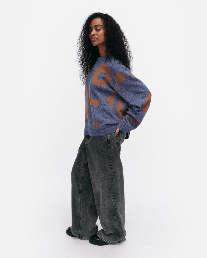 aatto unikko knitted pullover - grey/brown
