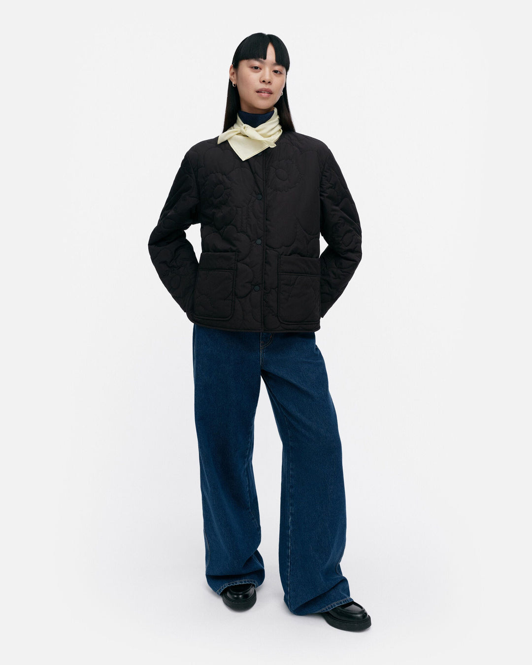 kapseli piirto unikko lightweight padded coat - black