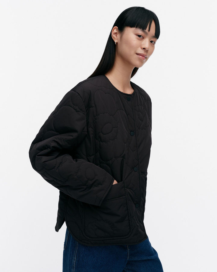 kapseli piirto unikko lightweight padded coat - black