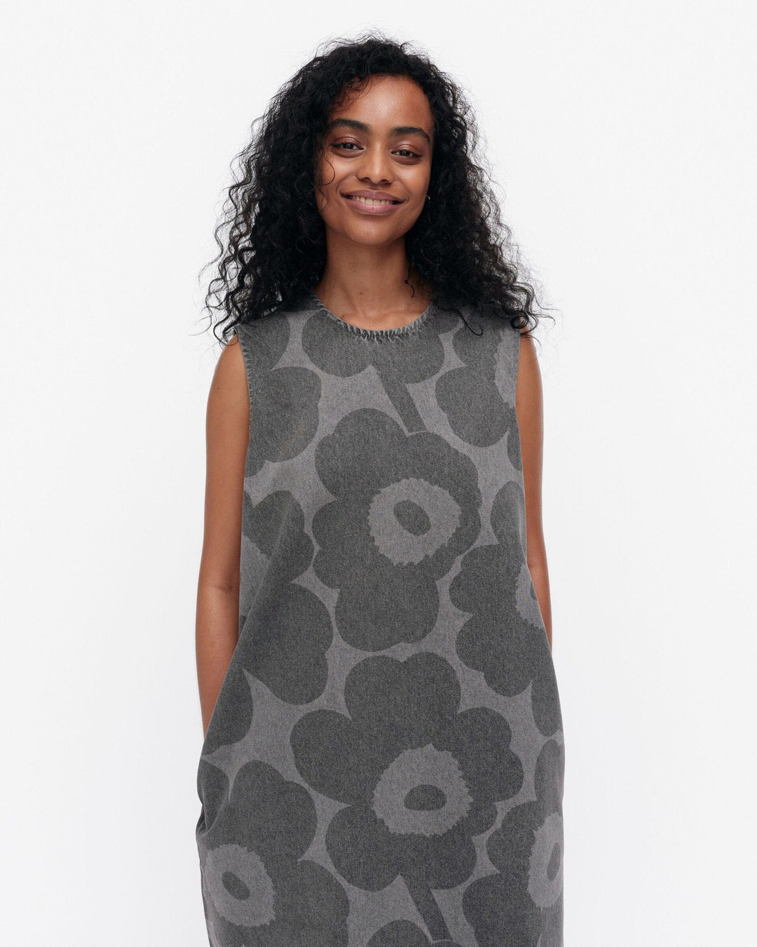 maridenim somasti unikko denim dress - grey