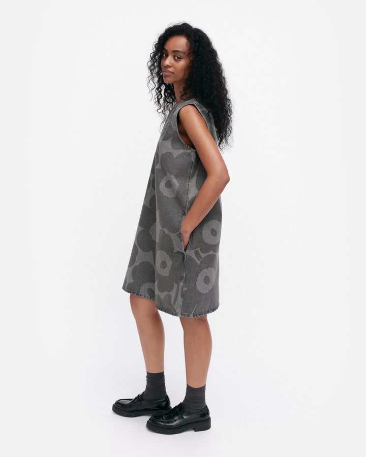 maridenim somasti unikko denim dress - grey