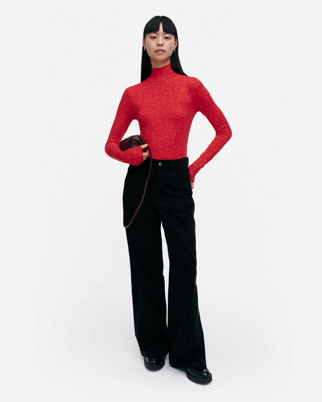 solmia piirto unikko turtleneck shirt - red
