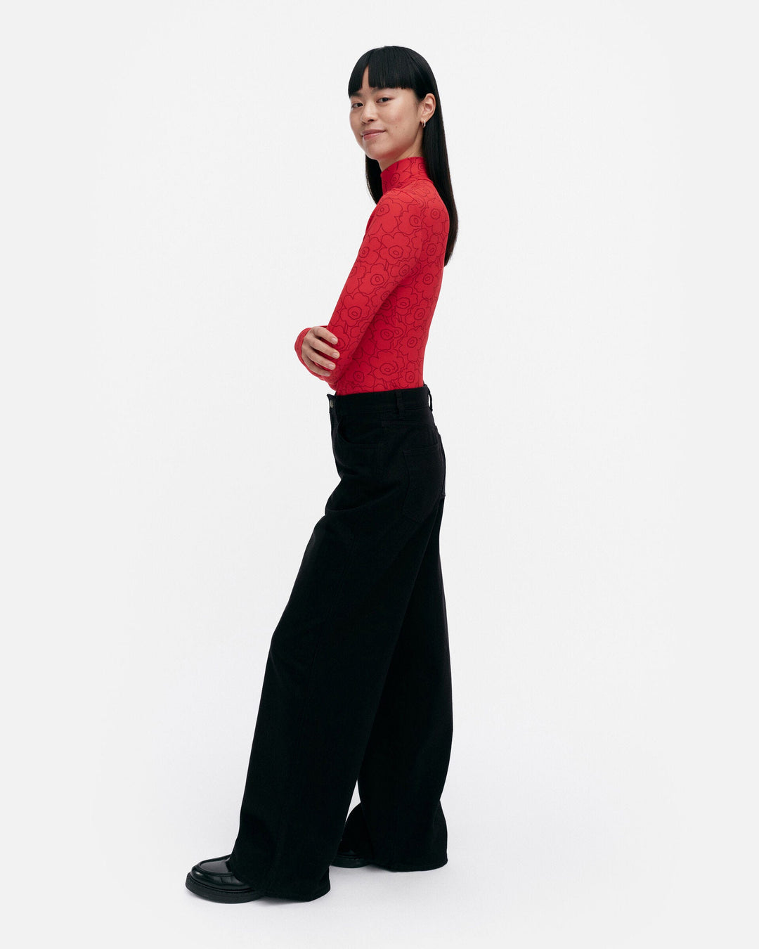 solmia piirto unikko turtleneck shirt - red