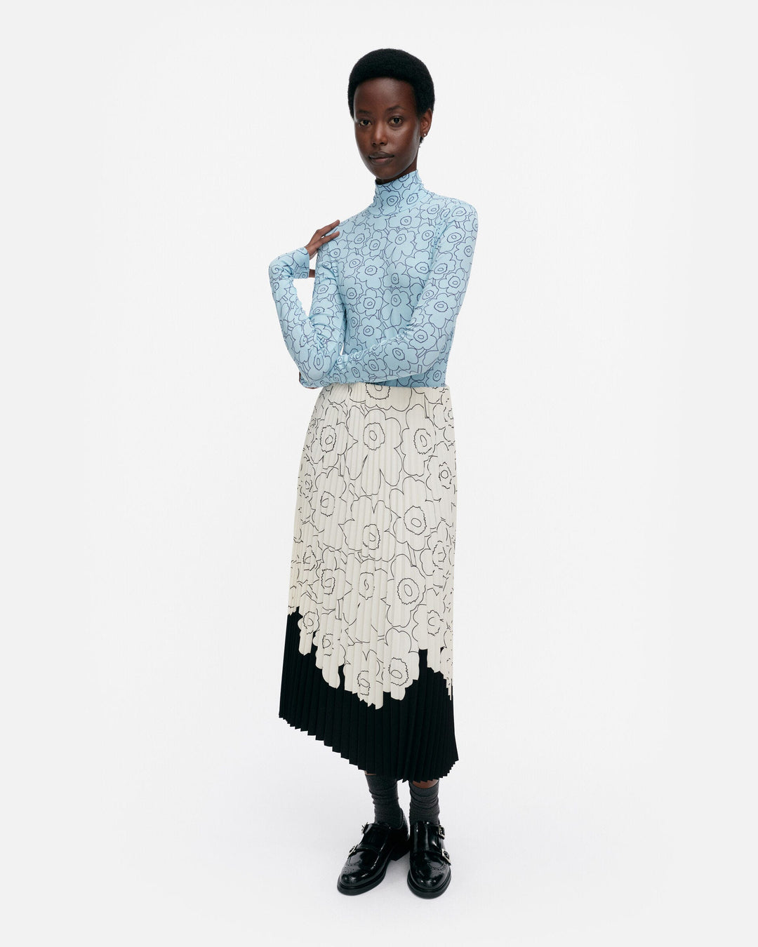 solmia piirto unikko turtleneck shirt - light blue