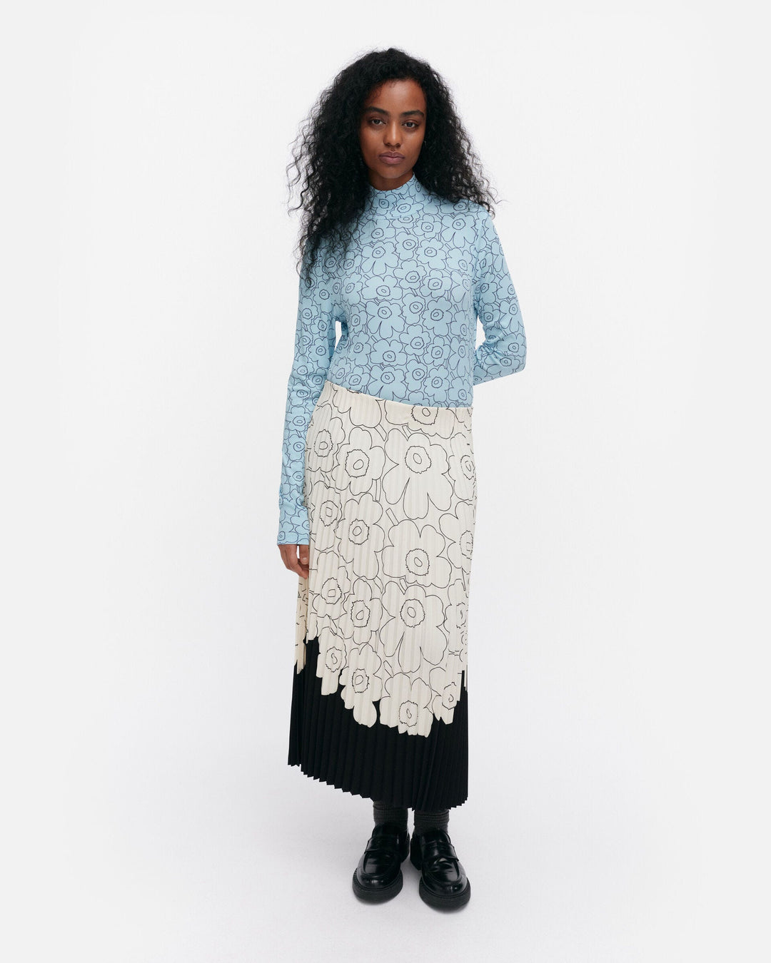 solmia piirto unikko turtleneck shirt - light blue