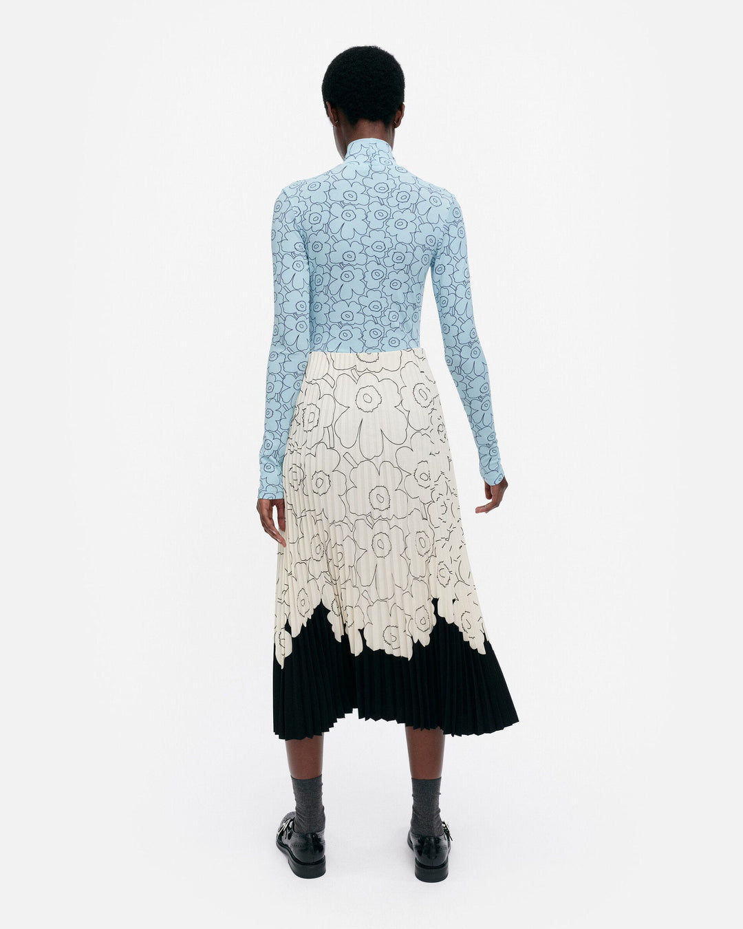 solmia piirto unikko turtleneck shirt - light blue