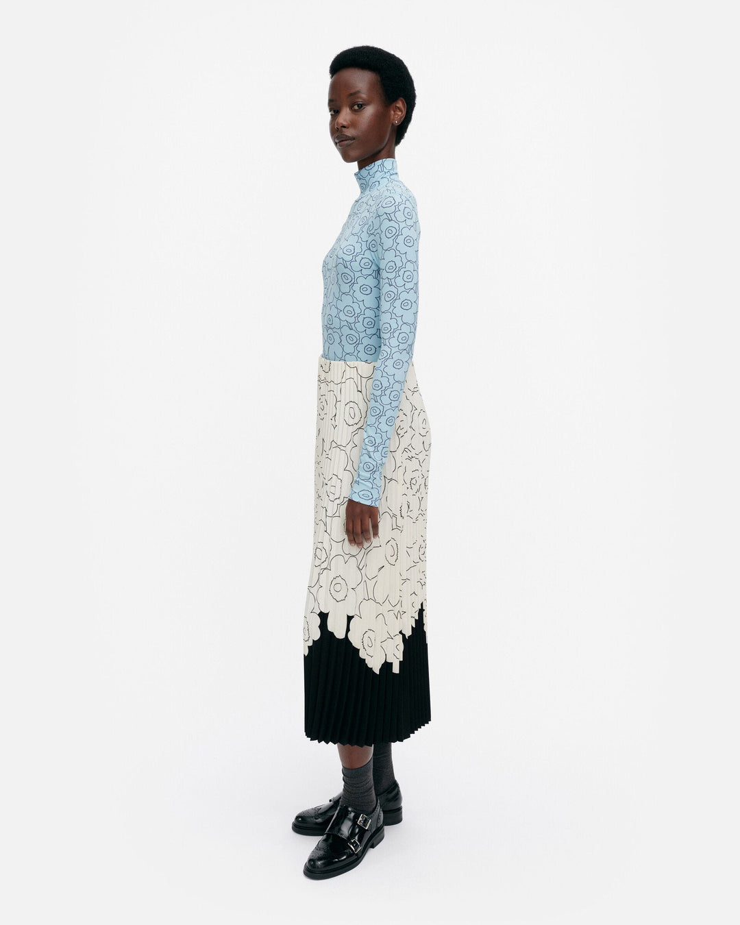 solmia piirto unikko turtleneck shirt - light blue