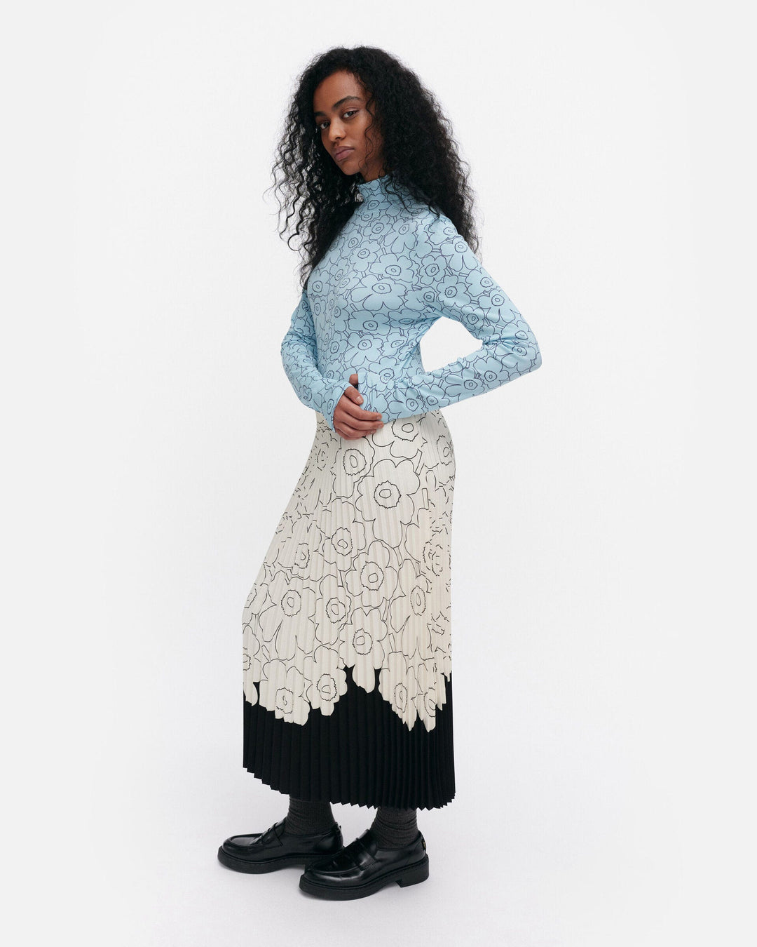 solmia piirto unikko turtleneck shirt - light blue