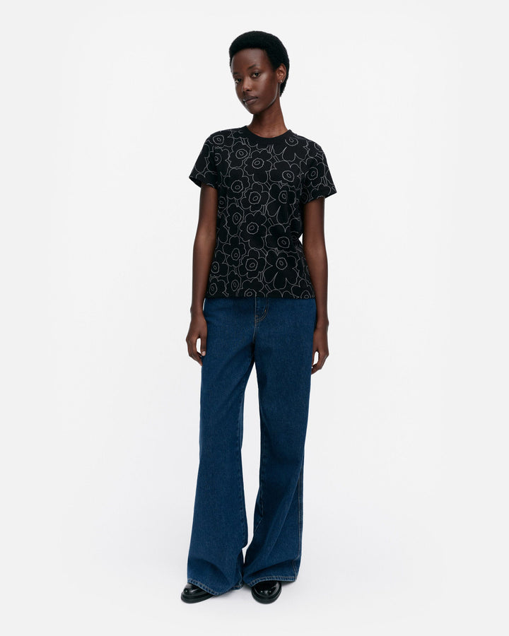 heleys piirto unikko t-shirt - black