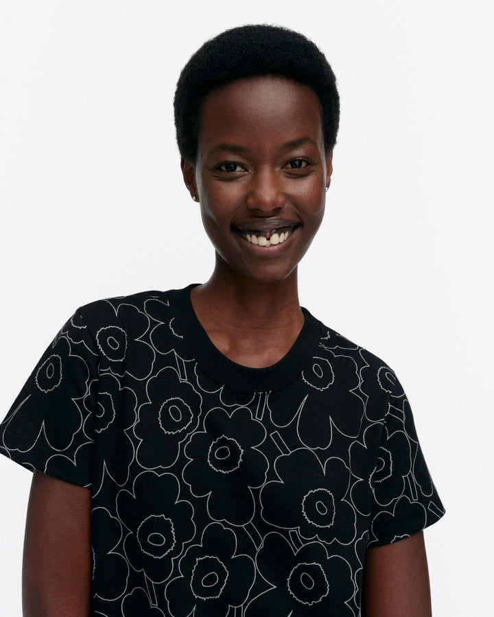 heleys piirto unikko t-shirt - black