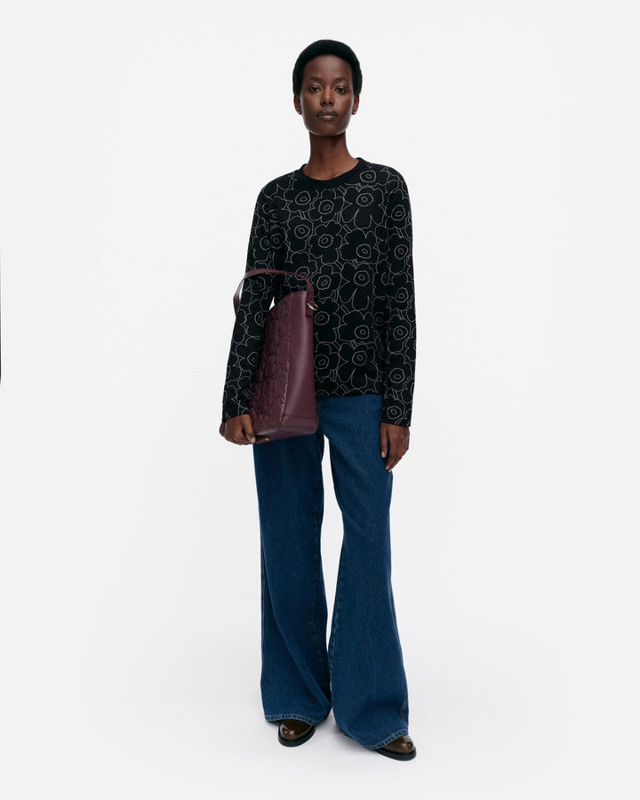 sekunti piirto unikko long-sleeve shirt - black