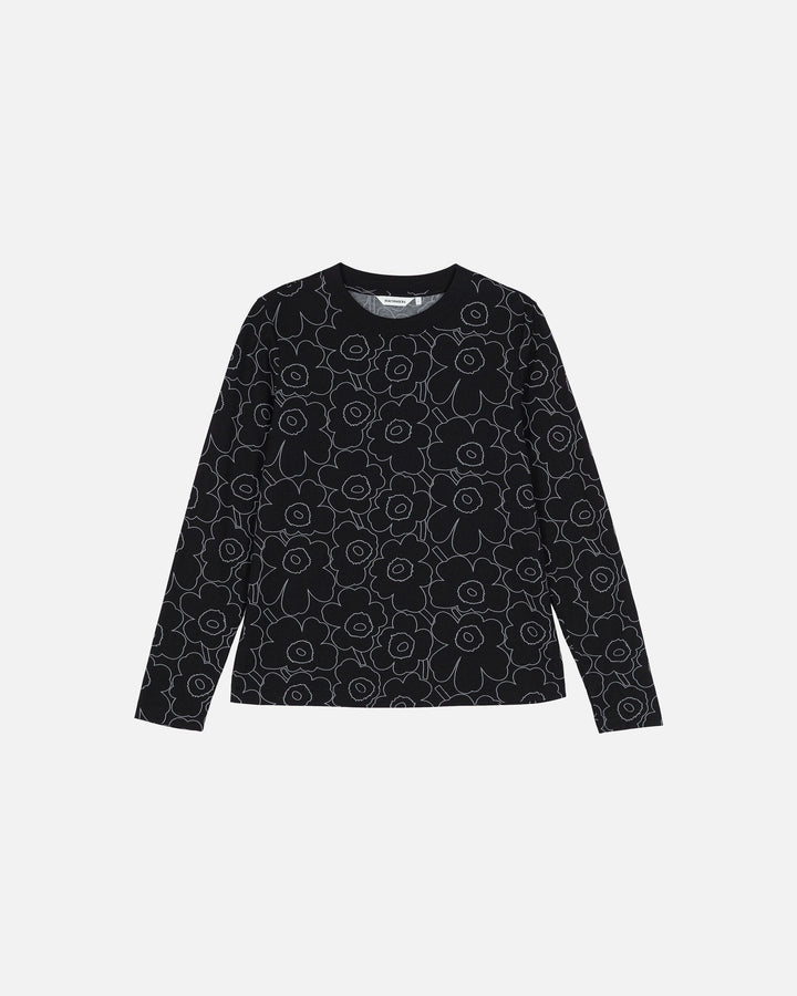 sekunti piirto unikko long-sleeve shirt - black