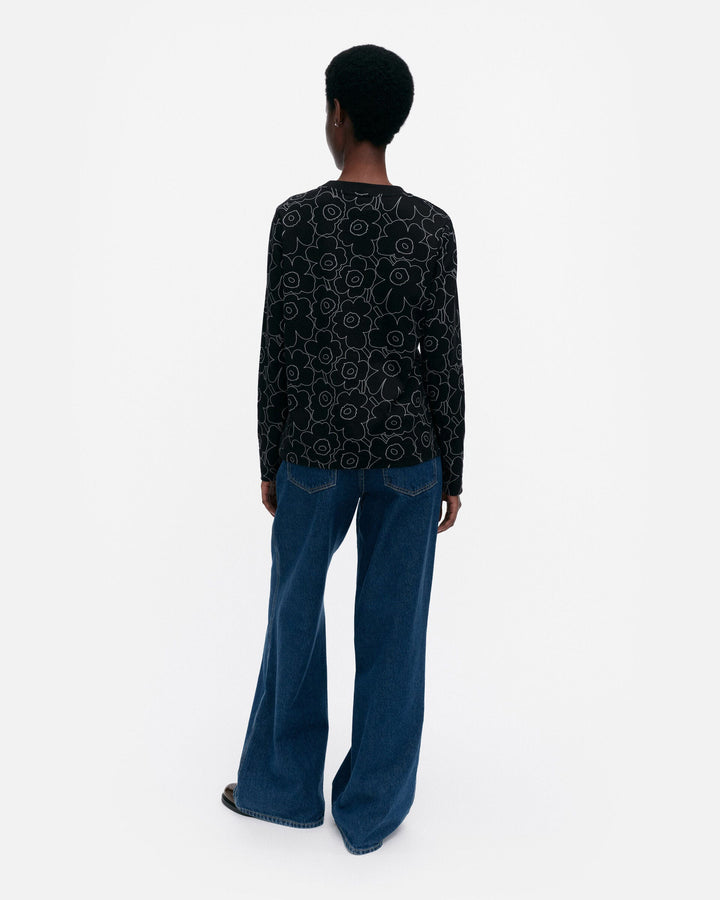 sekunti piirto unikko long-sleeve shirt - black