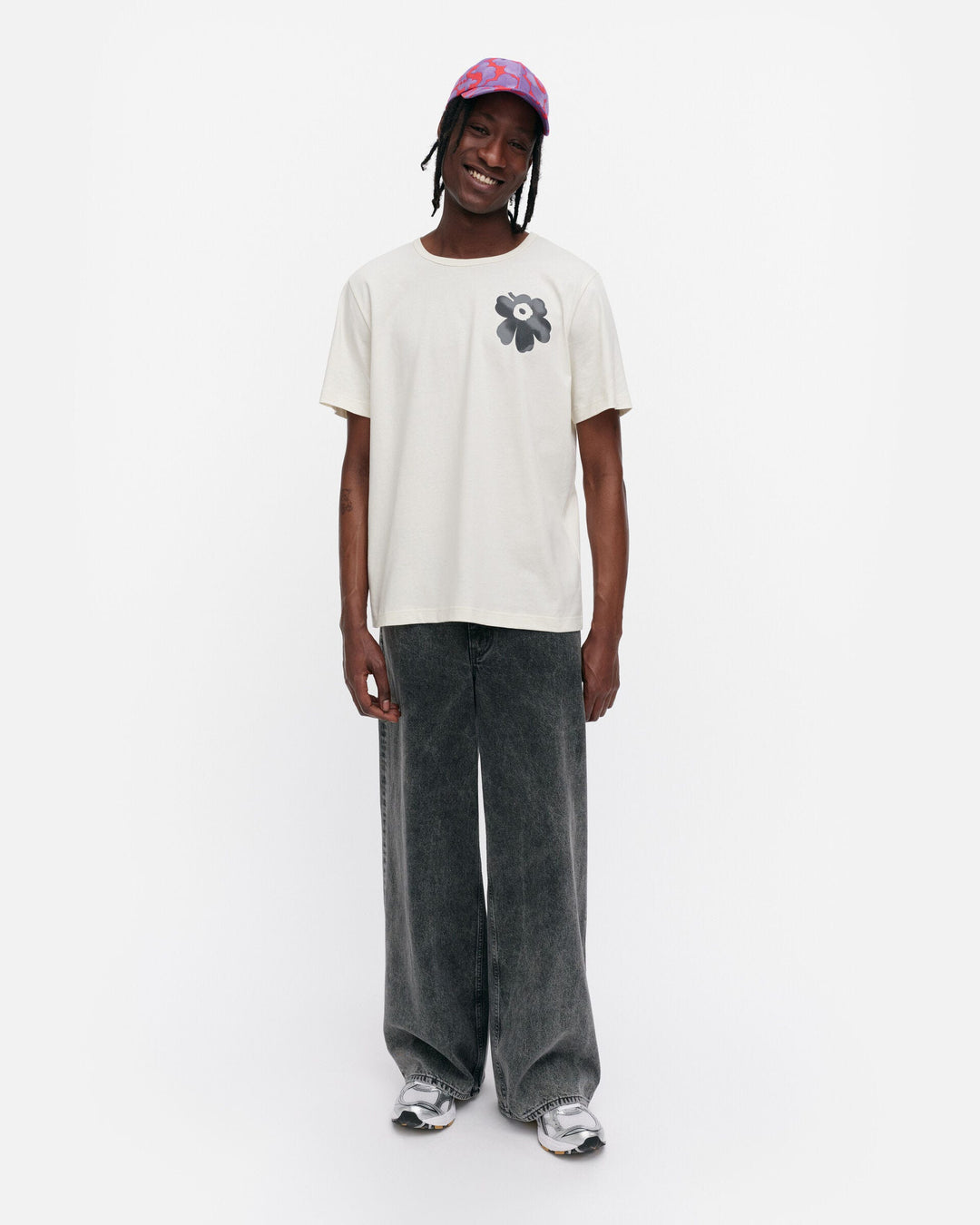 kioski vihne unikko placement t-shirt - white