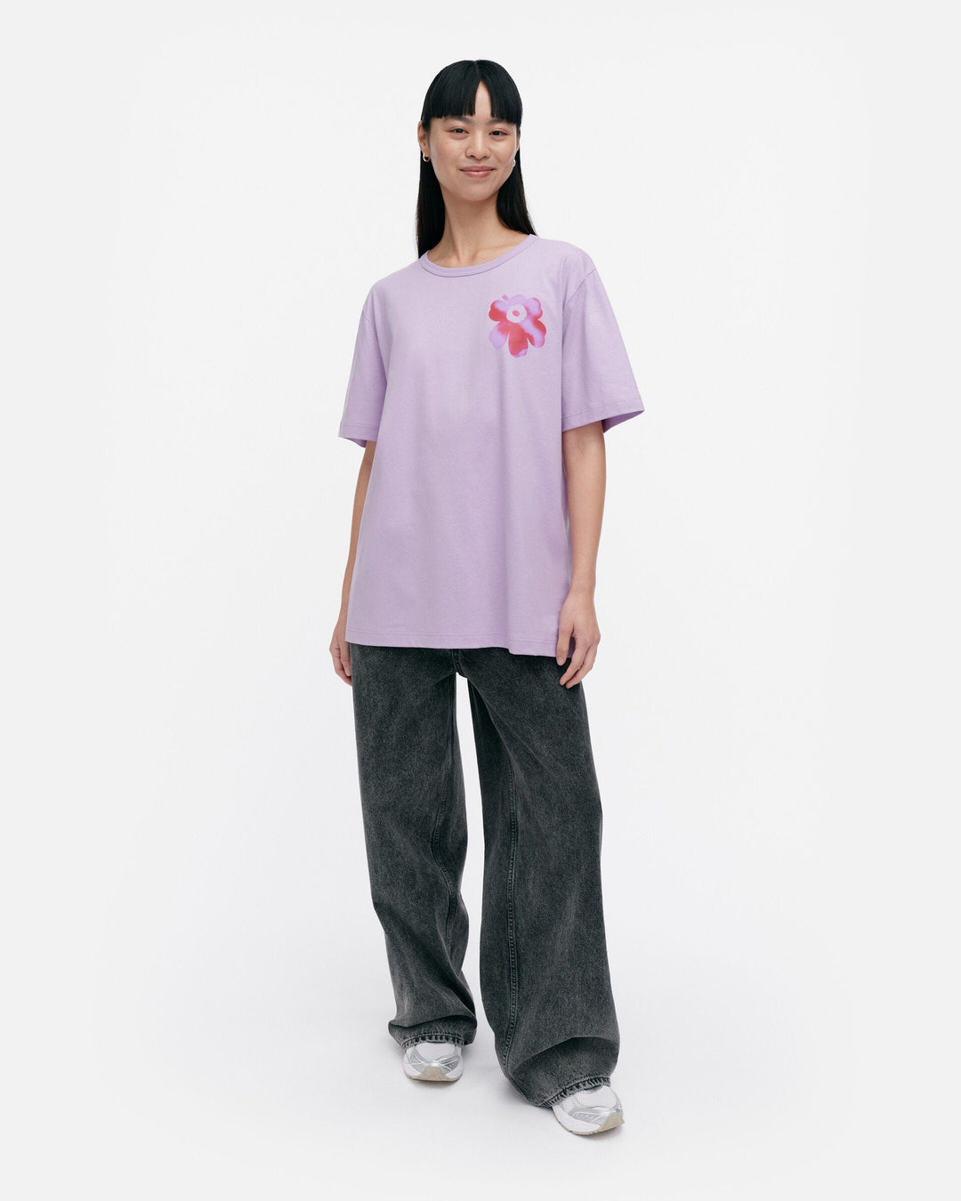kioski vihne unikko placement t-shirt - purple/red