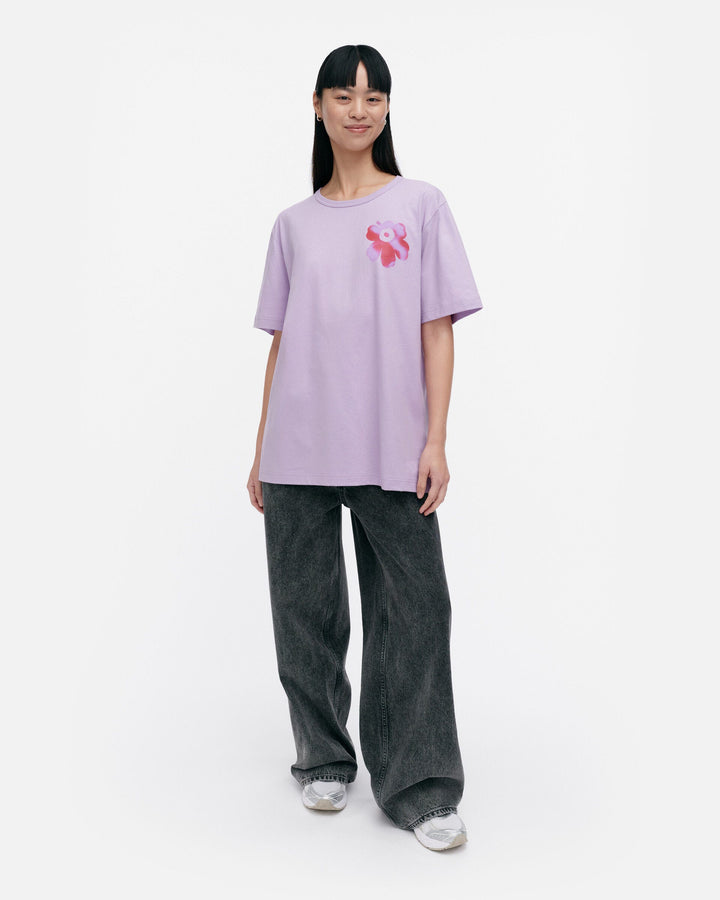 kioski vihne unikko placement t-shirt - purple/red