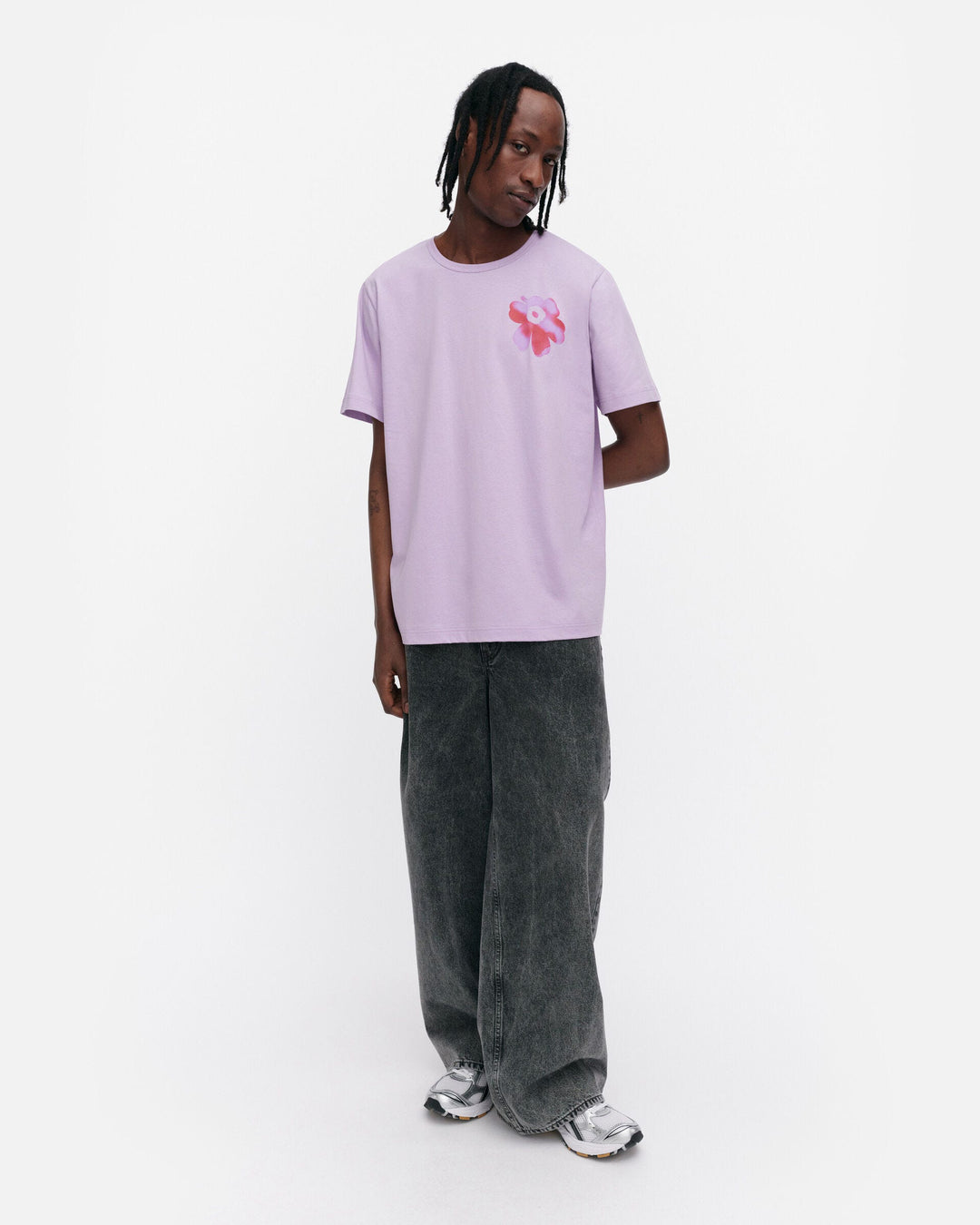 kioski vihne unikko placement t-shirt - purple/red
