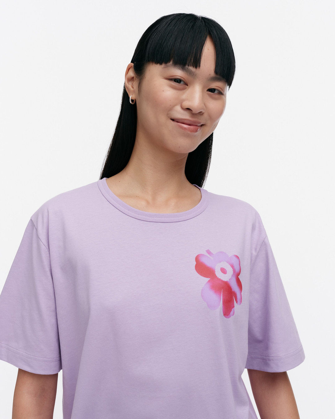 kioski vihne unikko placement t-shirt - purple/red
