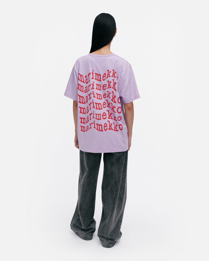 kioski vihne unikko placement t-shirt - purple/red