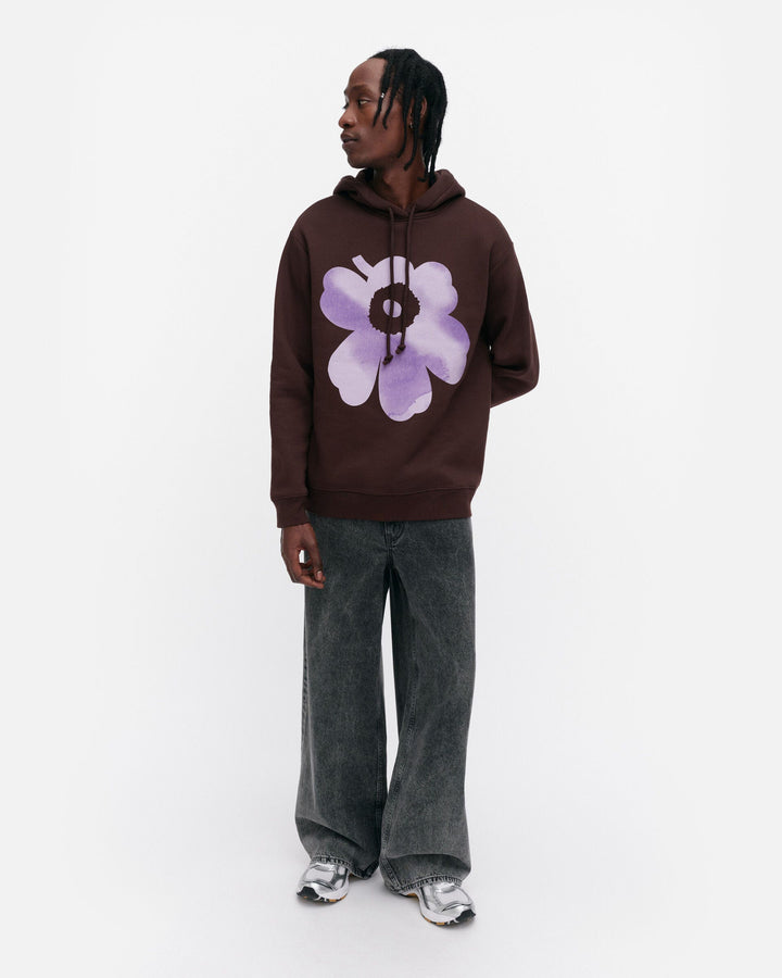 kioski runoja unikko placement hoodie - brown/lilac