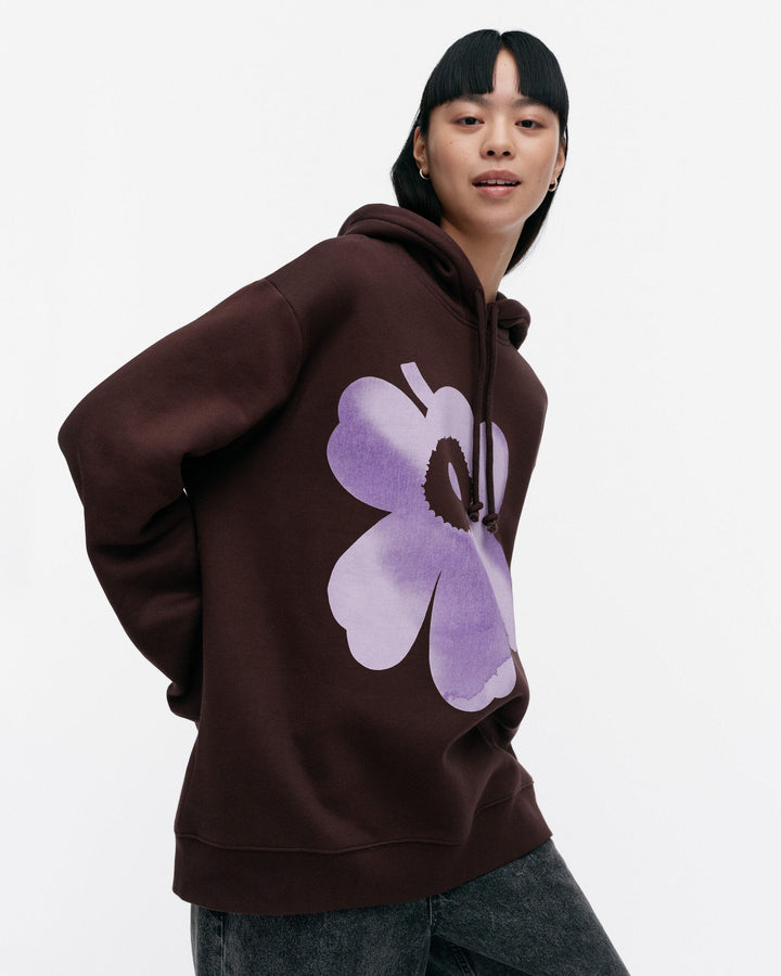 kioski runoja unikko placement hoodie - brown/lilac