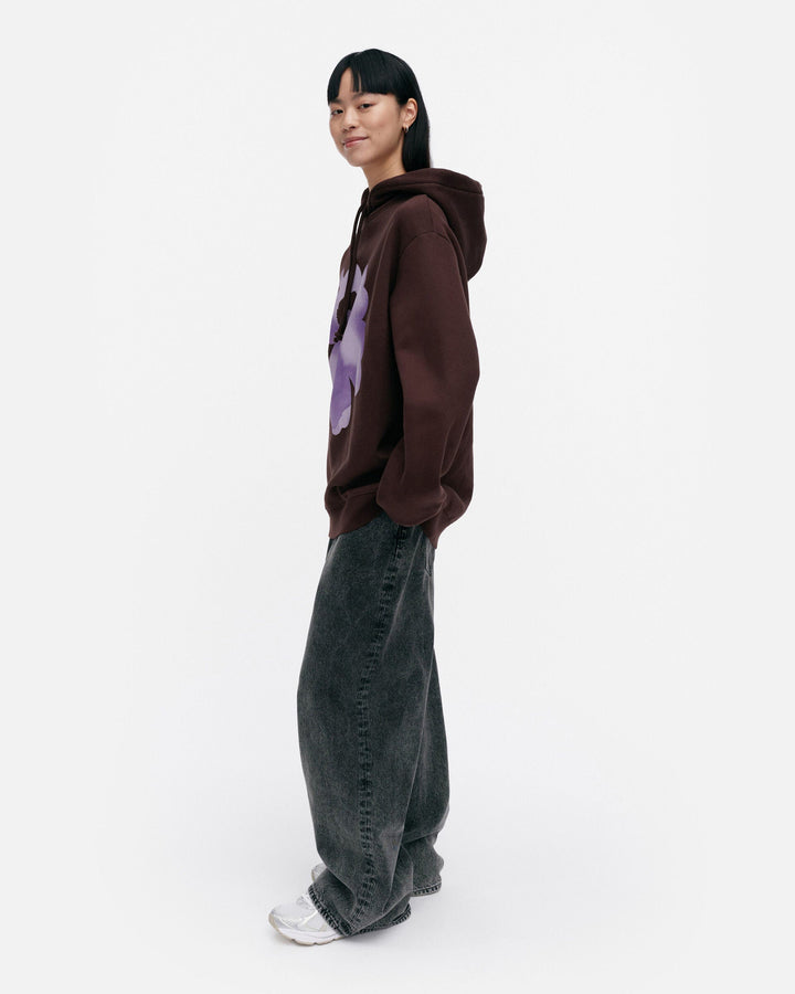 kioski runoja unikko placement hoodie - brown/lilac
