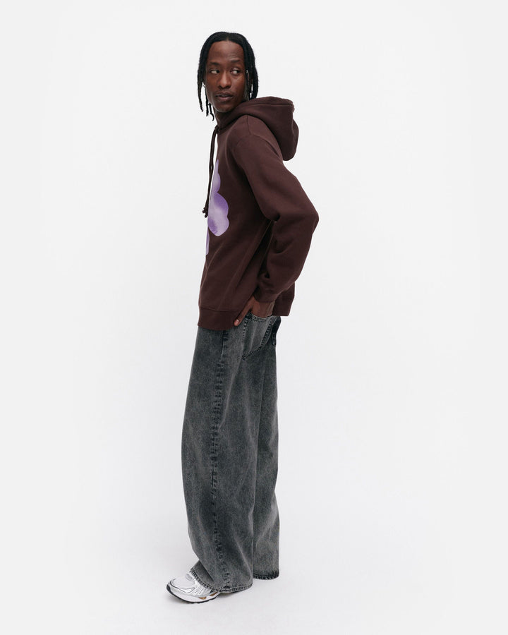 kioski runoja unikko placement hoodie - brown/lilac