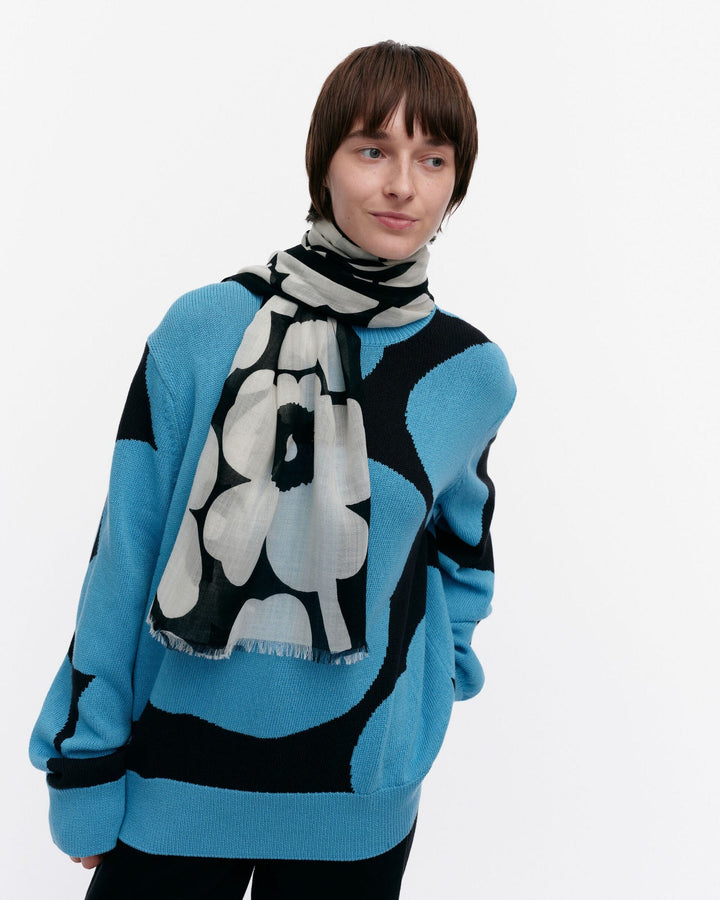 fiore unikko scarf - black/white
