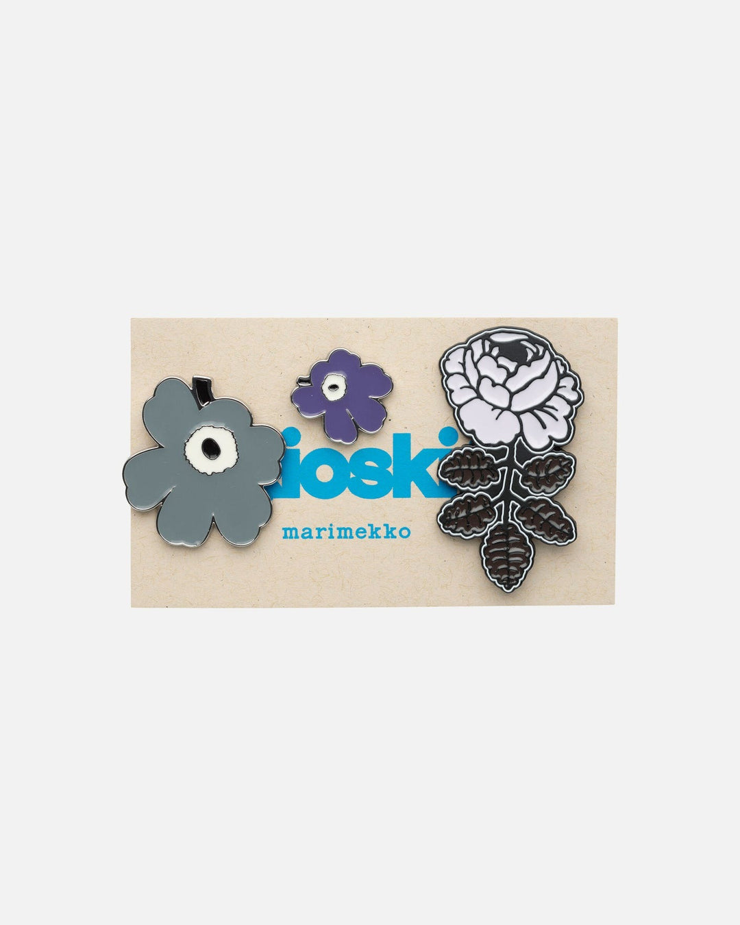 pumpuli set I kioski pins unikko/vihkiruusu  - purple