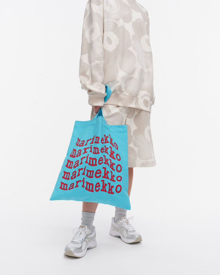 vankka logo placement tote bag - turquoise