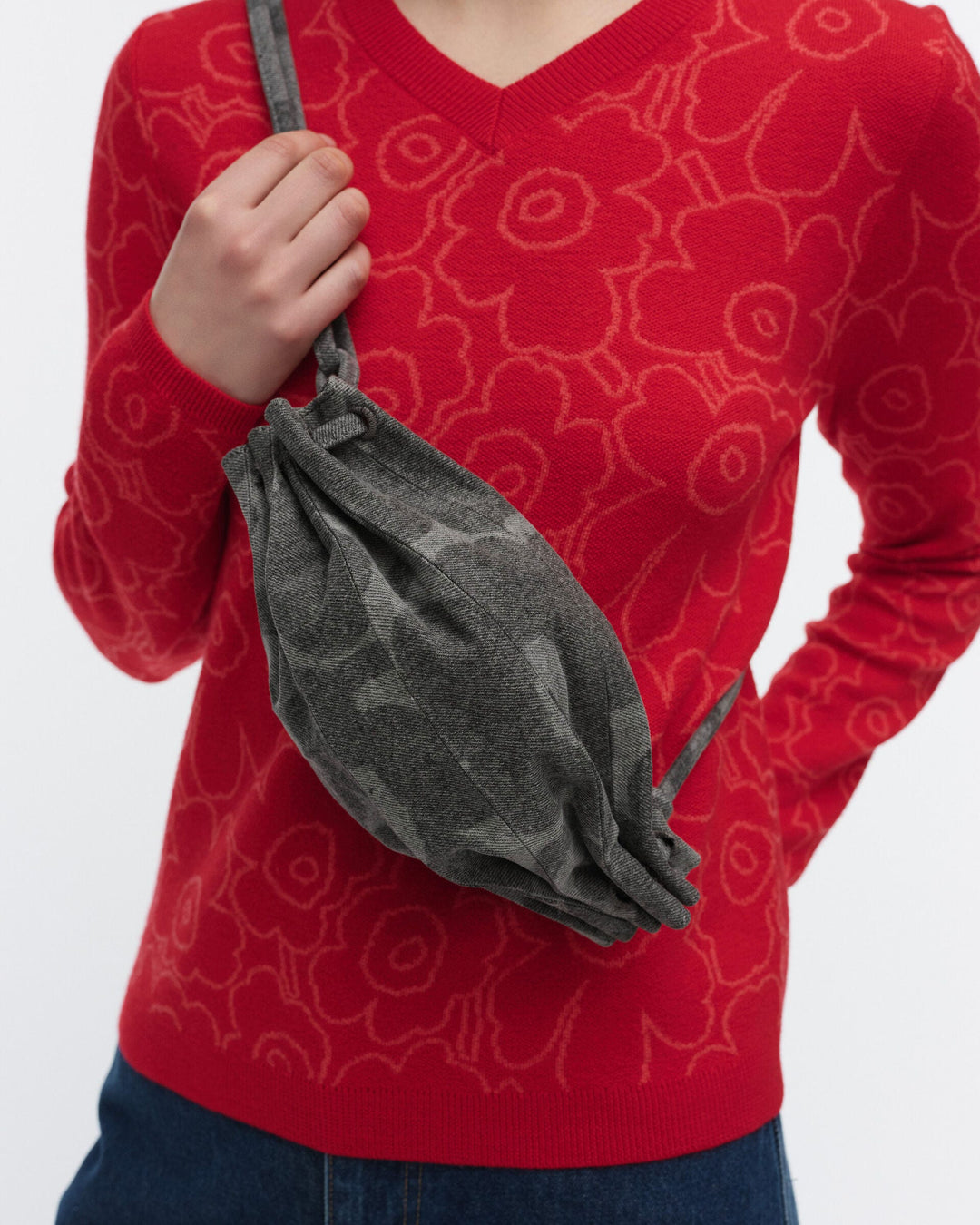 pikku karla denim bag - grey