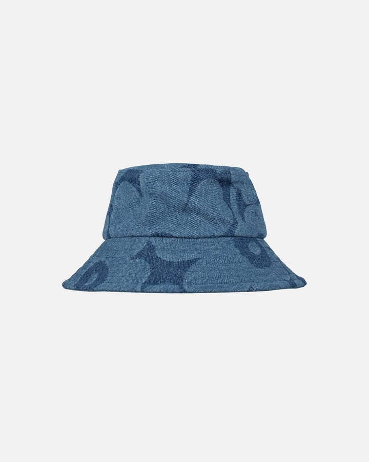 kioski paketti unikko denim bucket hat - blue