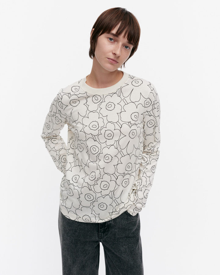 sekunti piirto unikko long-sleeve shirt - white