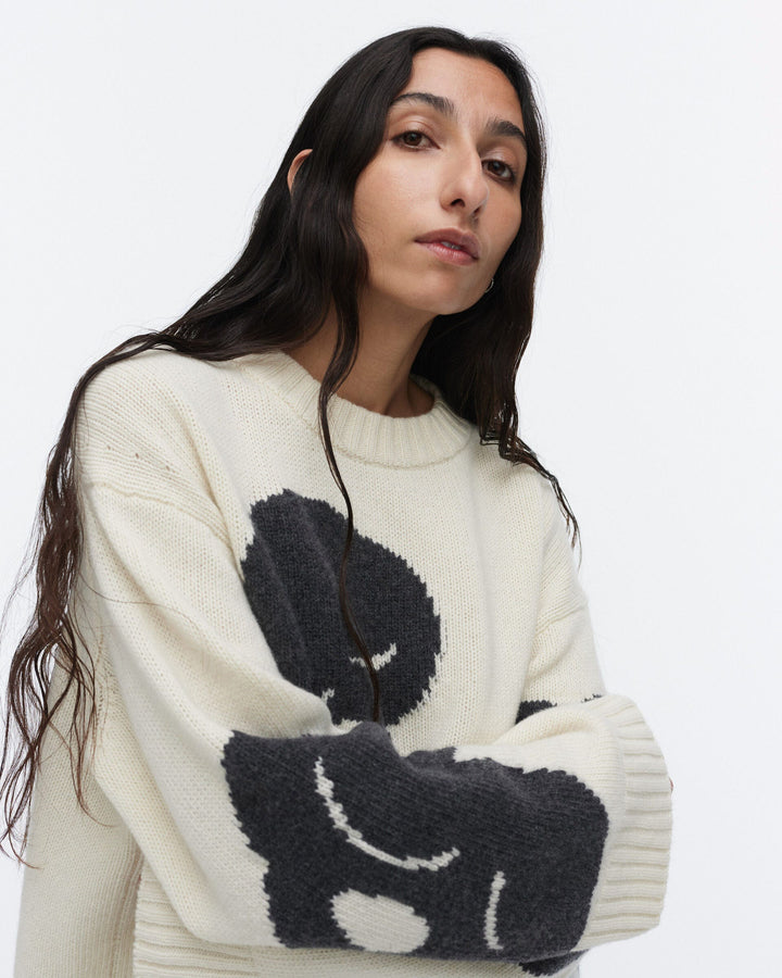 luonto tumma knitted wool pullover