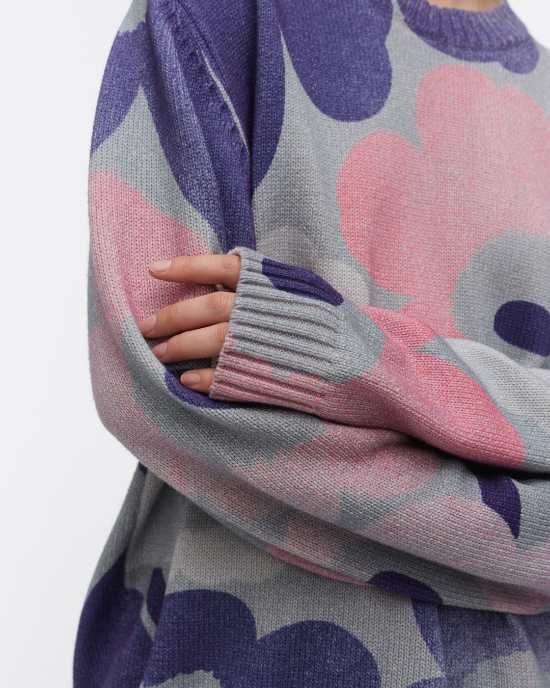 puuteri unikko kioski knitted pullover - purple