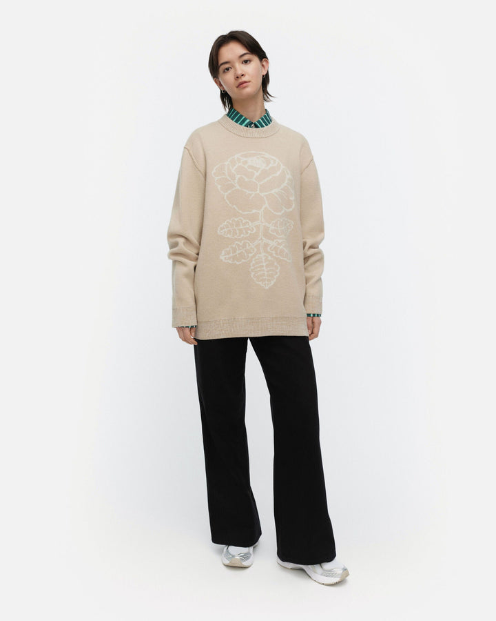ruusut vihkiruusu knitted wool pullover - cream