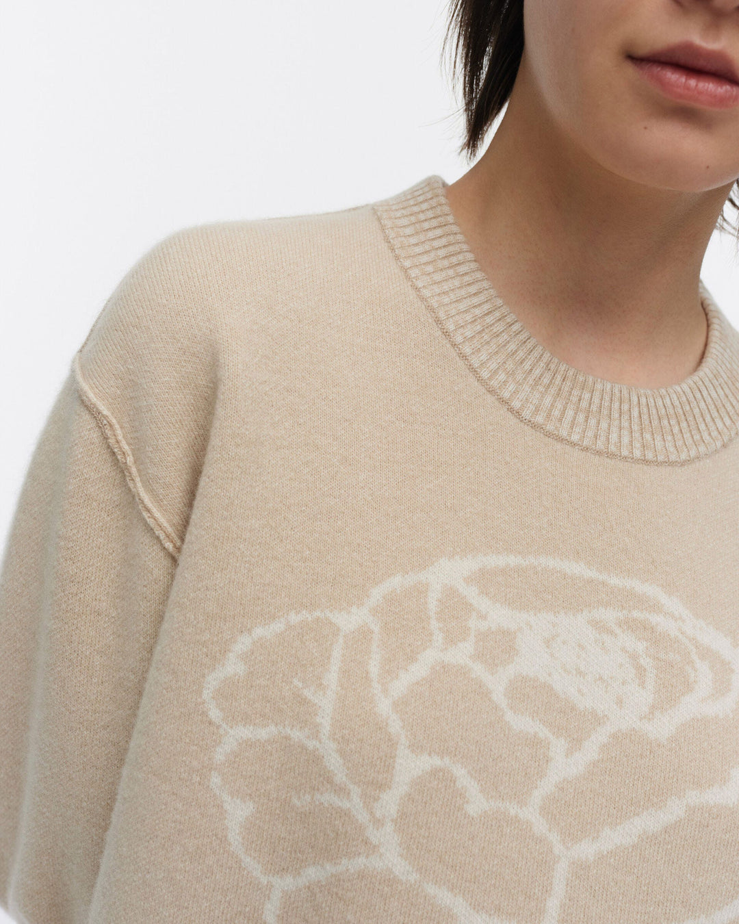 ruusut vihkiruusu knitted wool pullover - cream
