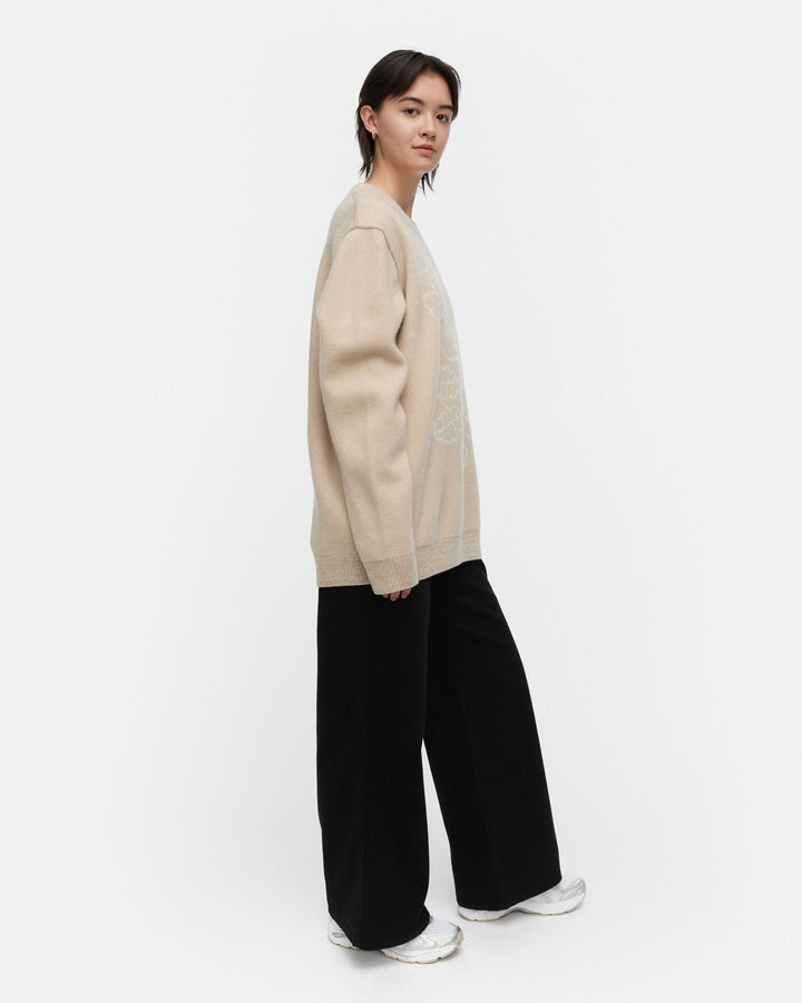 ruusut vihkiruusu knitted wool pullover - cream