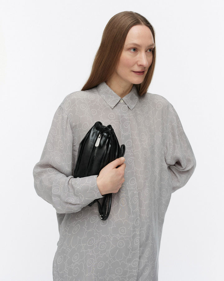 pikku karla patent leather bag - black