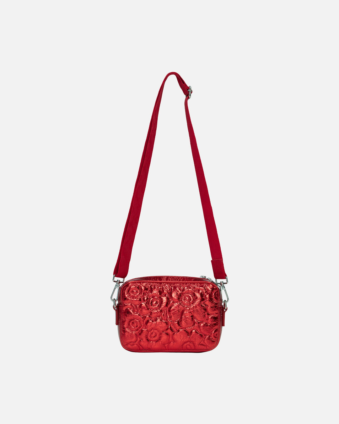 soft gratha unikko shoulder bag - metallic red