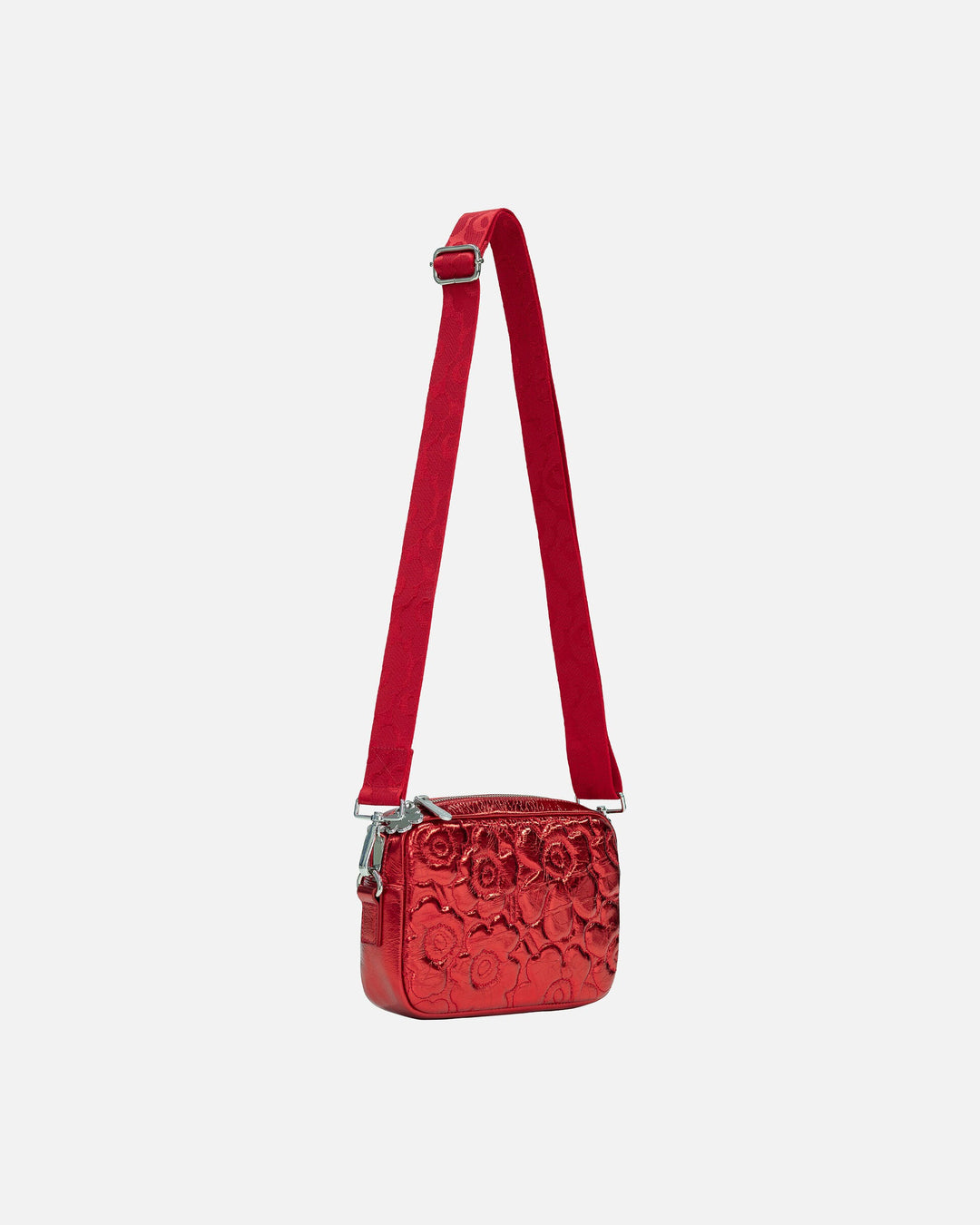 soft gratha unikko shoulder bag - metallic red