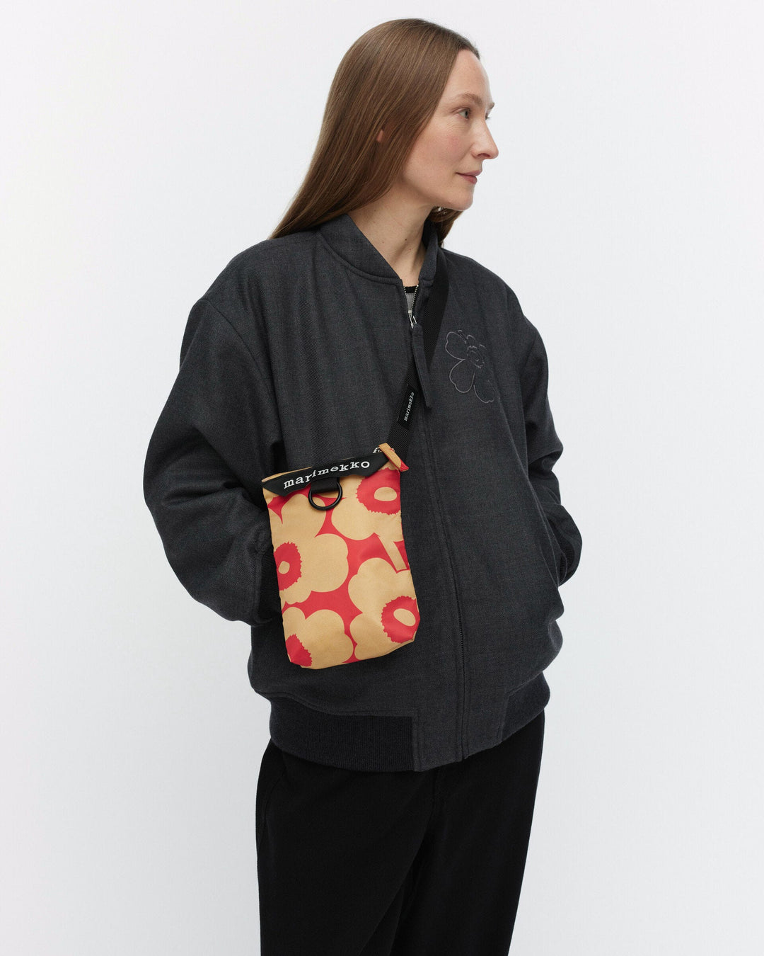 neat phone pocket unikko - red/tan