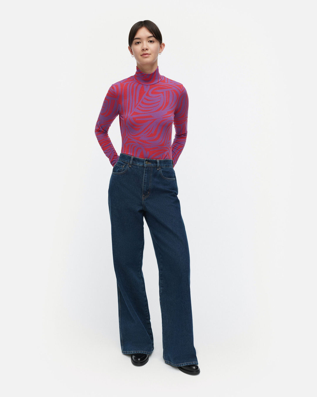 jäkälä jokuraita logo turtleneck shirt - red/purple