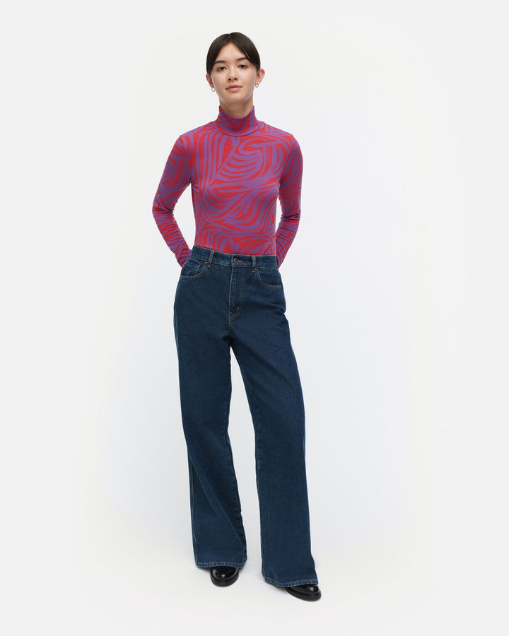 jäkälä jokuraita logo turtleneck shirt - red/purple